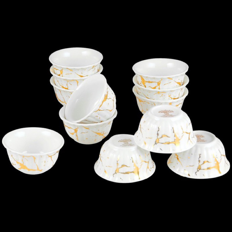 Tempat Wadah Sambel Keramik Set Motif Marble