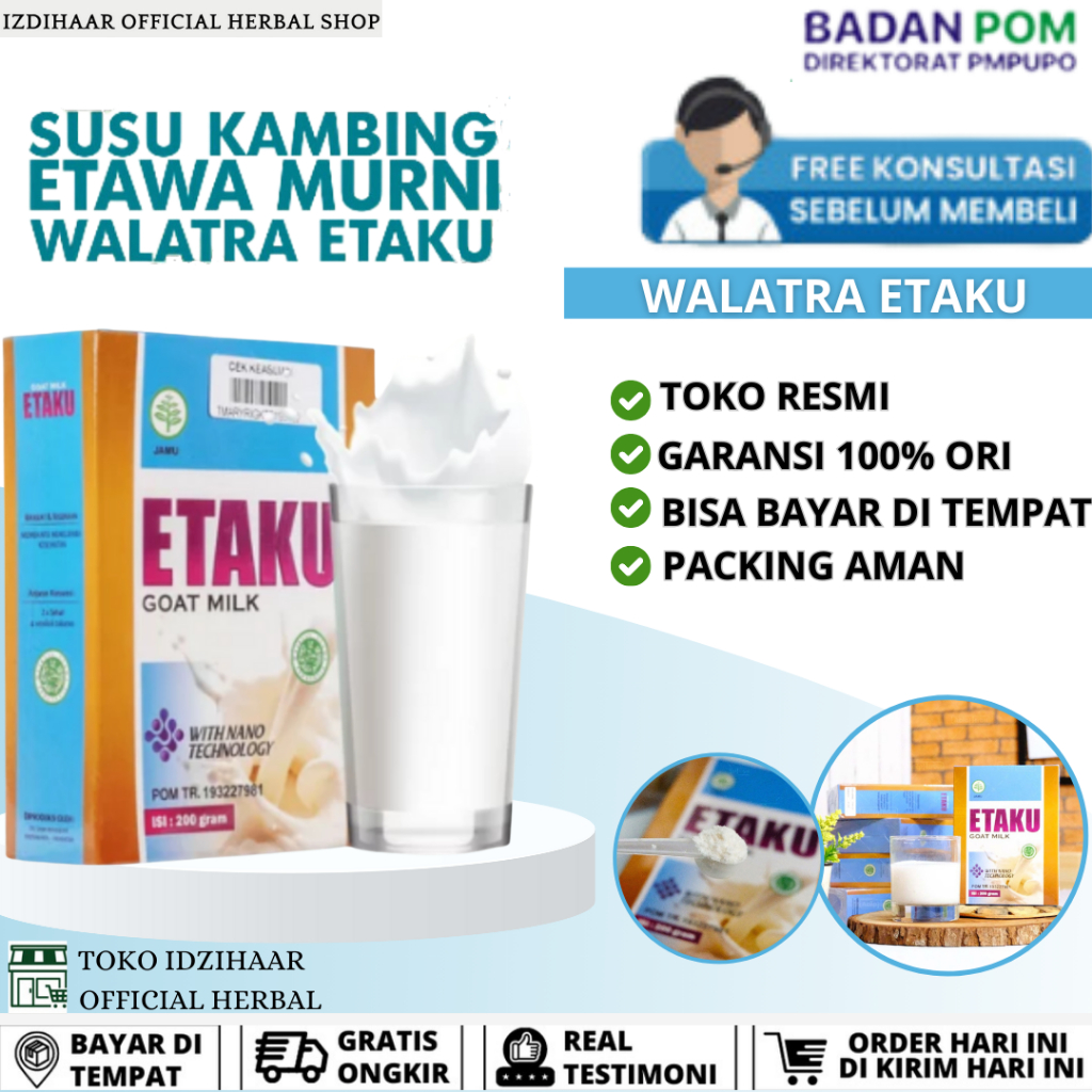 

Walatra Etaku Susu Kambing Murni Alami Etawa Asli 100% Etaku Goat Milk Solusi Untuk Peninggi Badan Penambah Nafsu Makan Osteoporosis Atasi Nyeri Sendi Tulang Lutut Syaraf Saraf Kejepit Asam Urat Kolestrol Untuk Anak & Dewasa