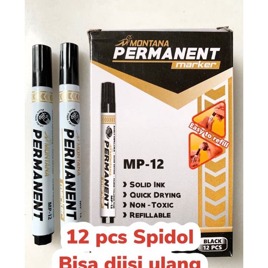 

[≛T92➢] (12pc) SPIDOL PERMANENT MARKER HITAM / SPIDOL PERMANEN MURAH Fast On