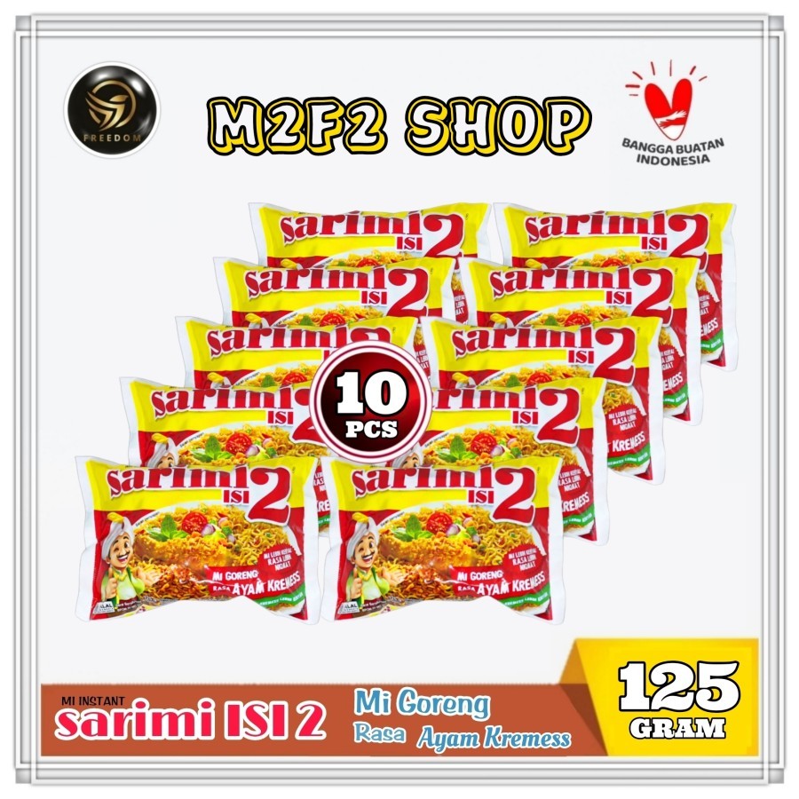 

Mie Sarimi Instant Goreng Isi 2 Rasa Ayam Kremess | Bag - 125 gr (Kemasan 10 Pcs)