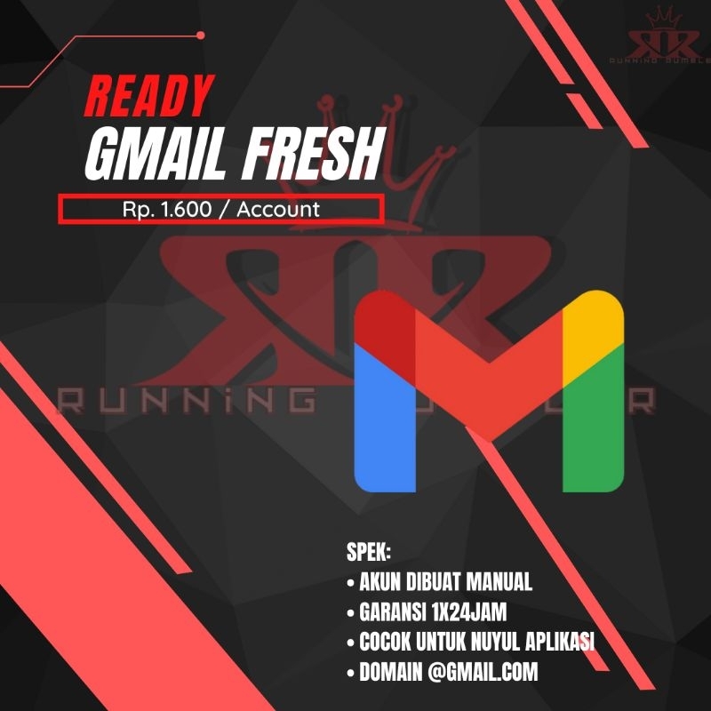 Gmail Fresh Garansi 1x24Jam Tidak Tahan Lama