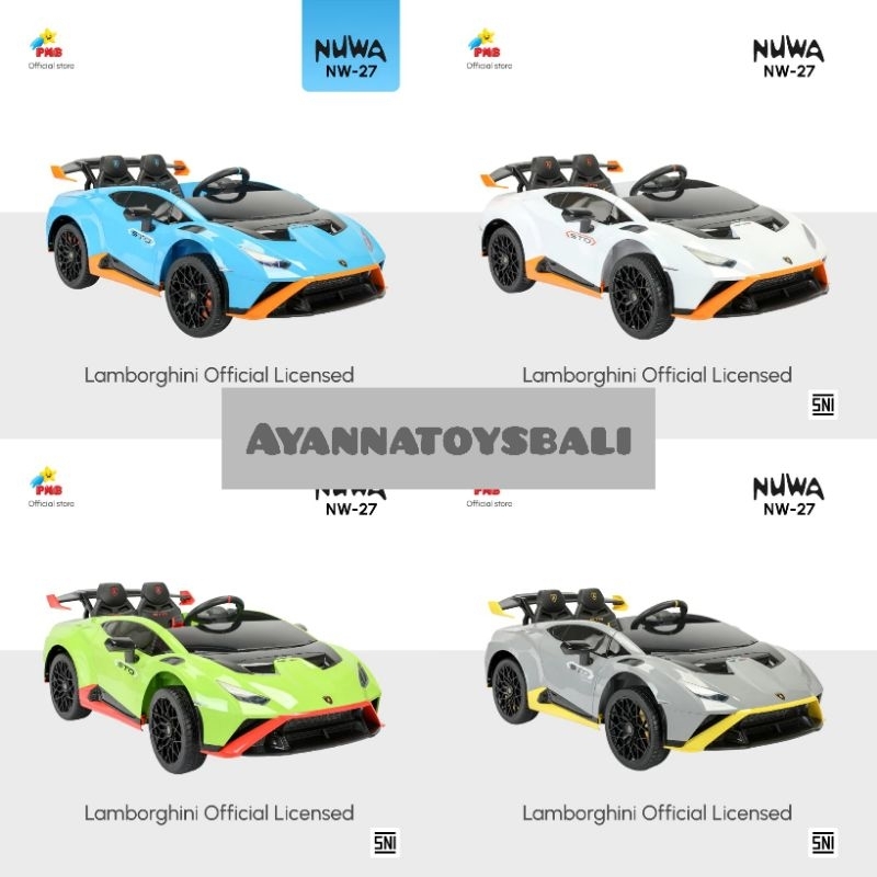 Mobil aki Lamborghini Official Licensed 12volt Nuwa NW 27