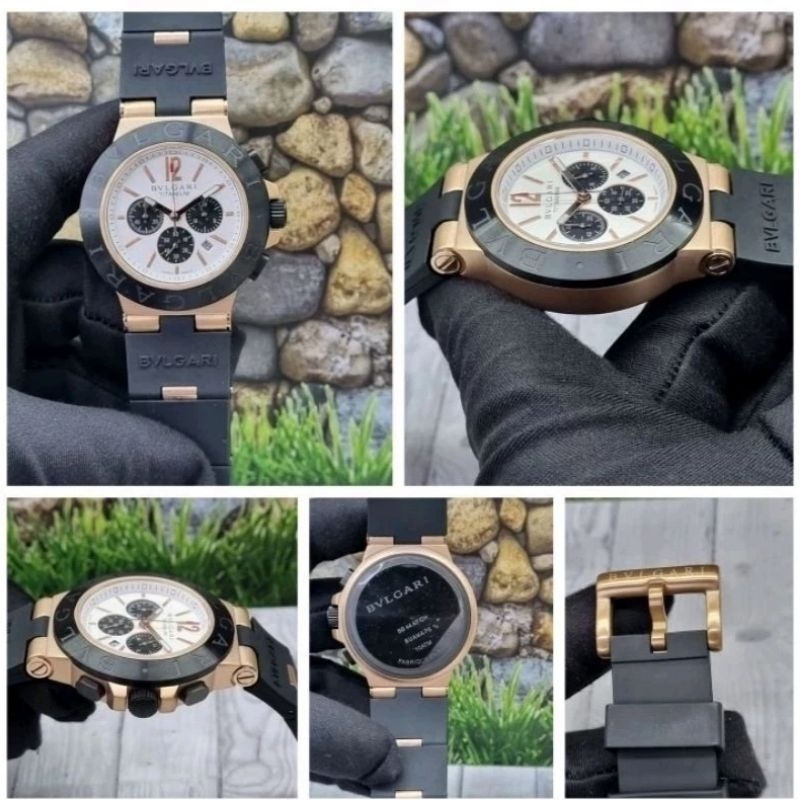 JAM BVLGARI STRAP RUBBER JAM QUARTZ PRIA MEWAH