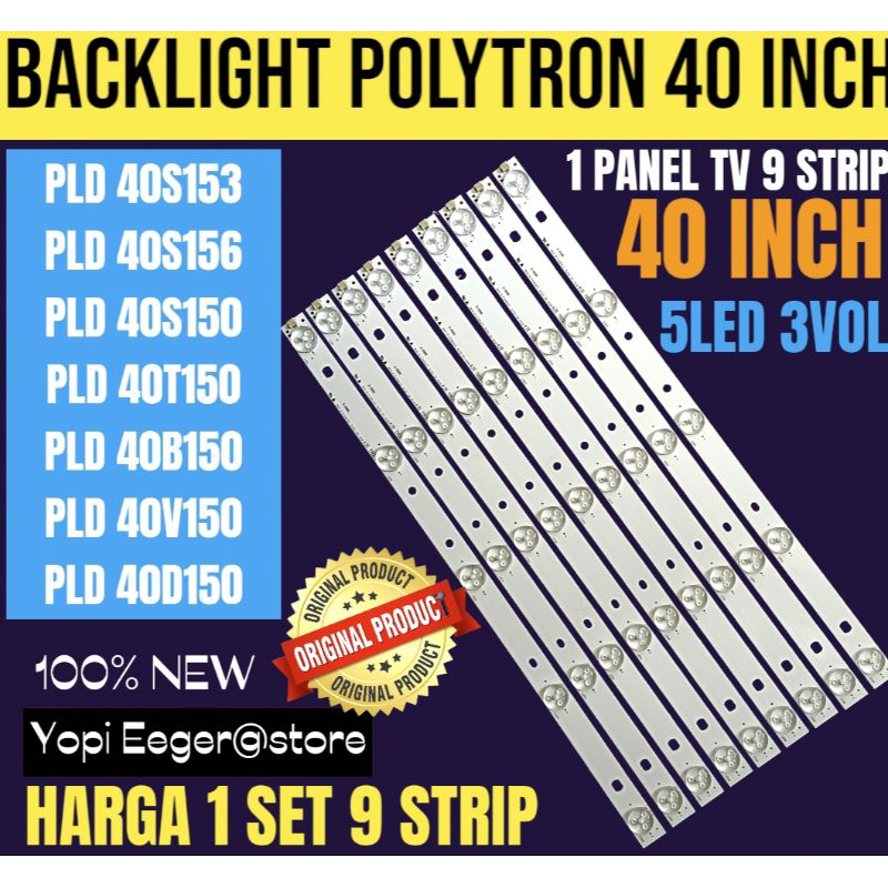 BACKLIGHT TV LCD LED POLYTRON 40INCH PLD40S150-PLD40D156-PLD40S155-PLD40D150 BACKLIGHT TV LCD POLYTR