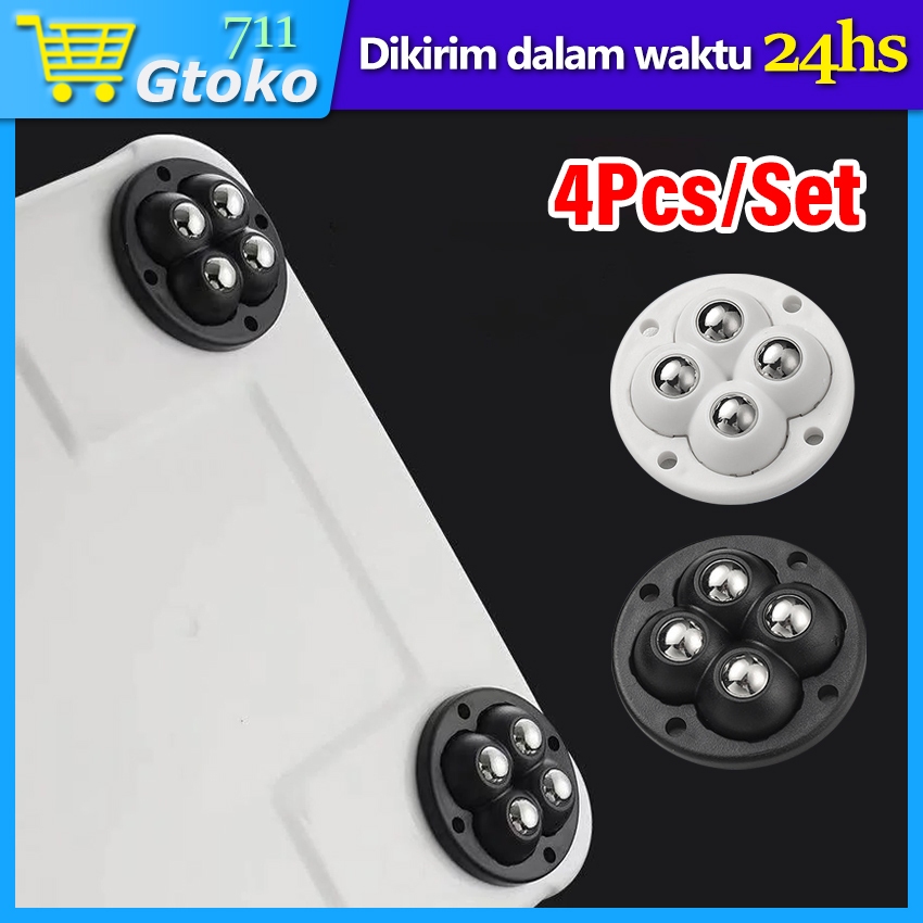 4Pcs/Set Roda Tempel Kecil Serbaguna Alat Geser Stainless 360° Putar Roda Tempel Mini Kaki Meja Furn