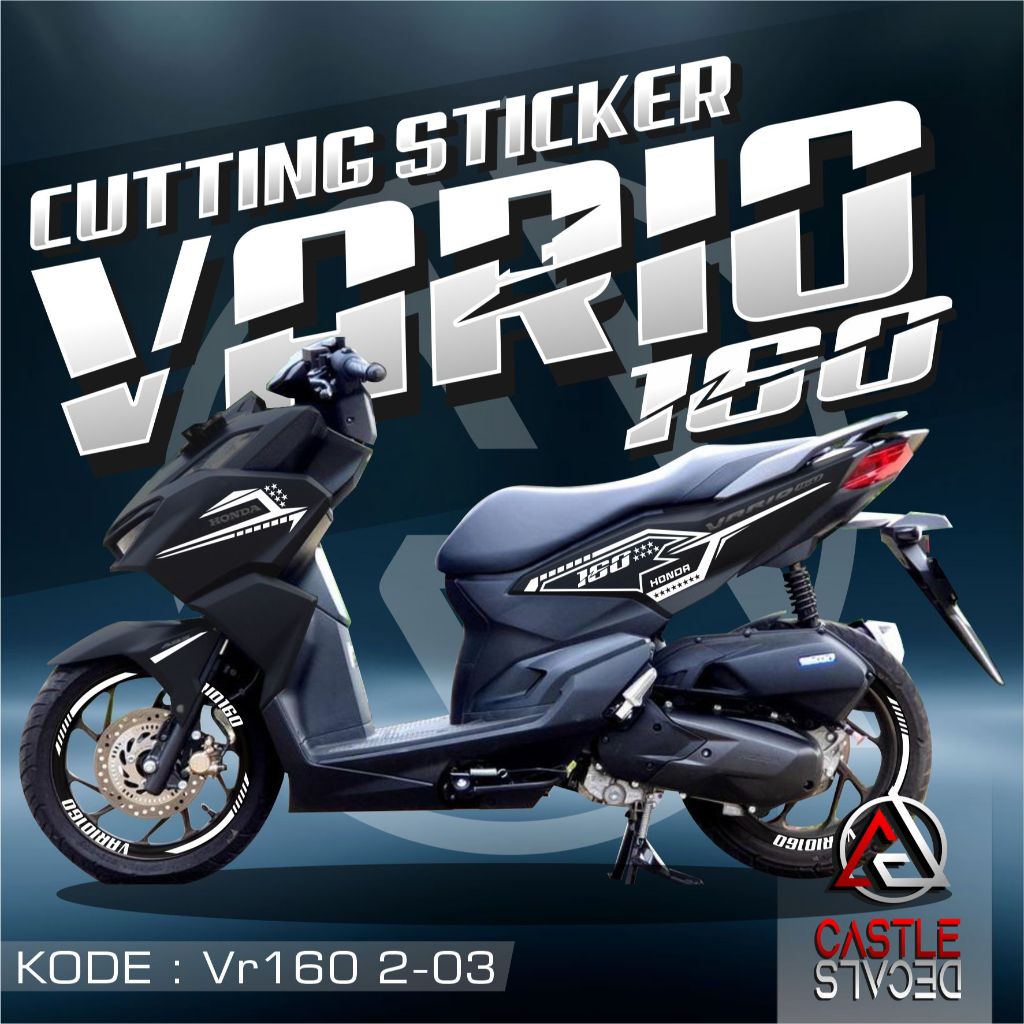 Striping Cutting Sticker BODY DAN VELG Honda VARIO 160 - Stiker VARIO 160 variasi Cutting Simple Cus