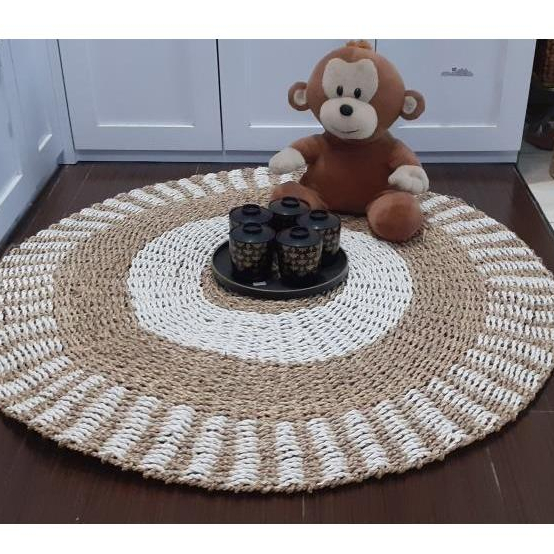 Gloria - Rug anyaman seagrass seagras Karpet anyaman Karpet Bulat Floor mat