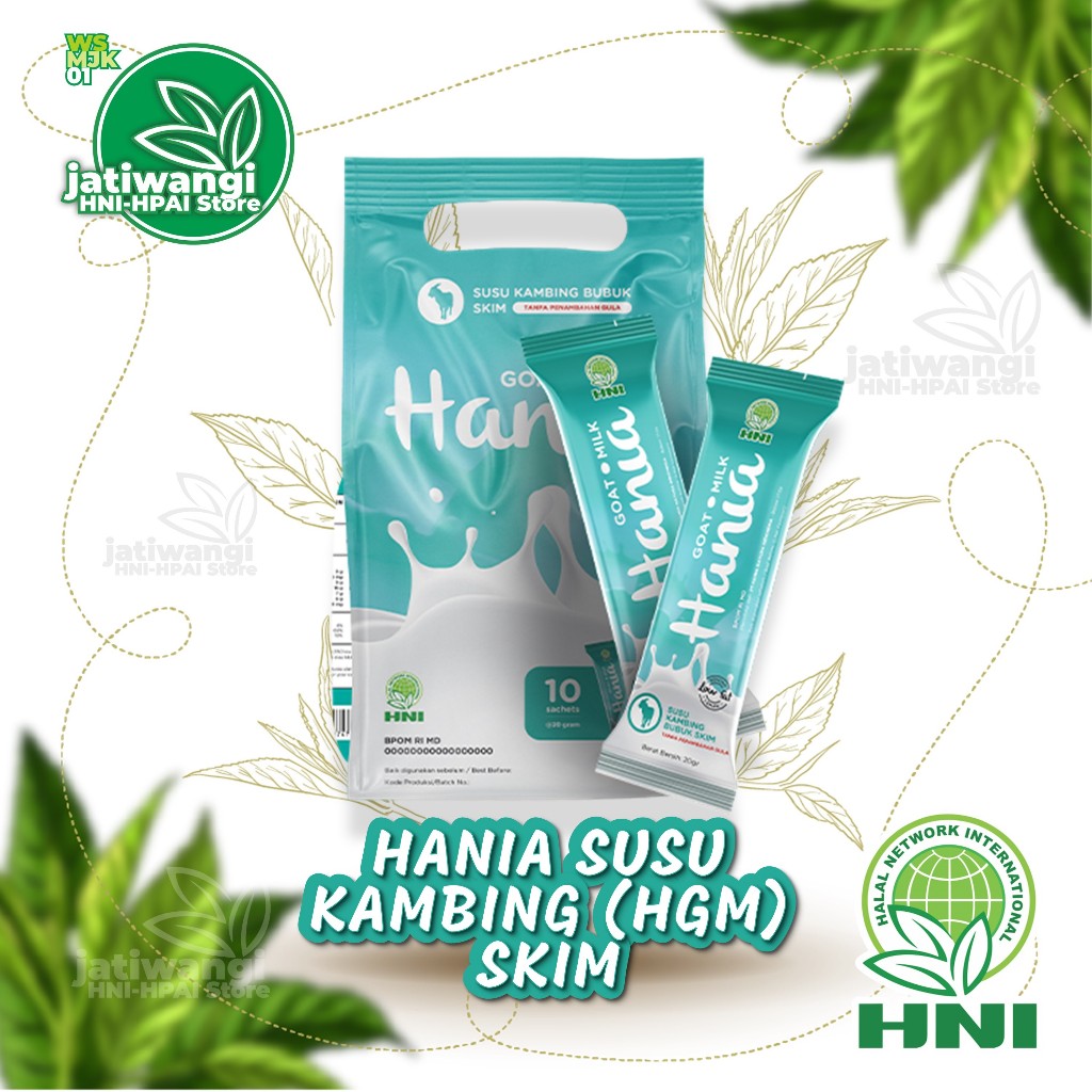 

Hania Susu Kambing SKIM Bubuk/ HNI HPAI / Susu Kambing Diet Bubuk Alamiah Mengandung Gula / BPOM ORIGINAL