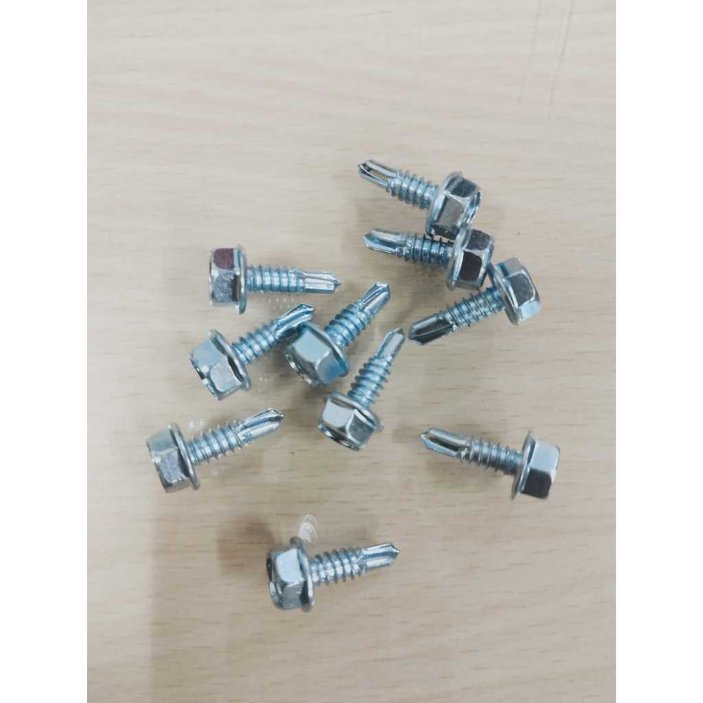 100 PCS Baut Roffing Baja Ringan Baut Baja Ringan 10 X 16