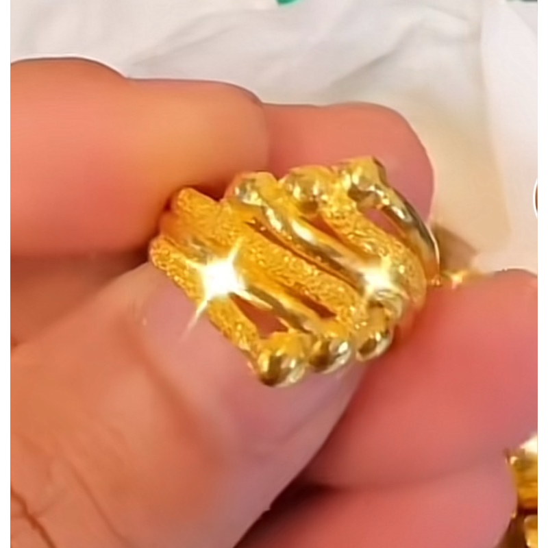 (Terbaru)Cincin model emas asli 24k 99