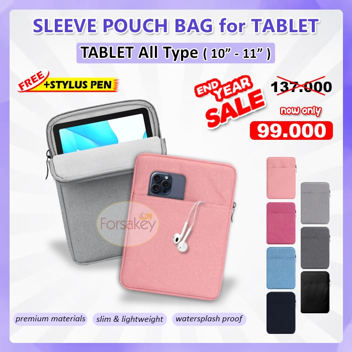 Sleeve Tab Tablet Advan Sketsa 1 2 3 VX Lite PC Android Galaxy Pro11 Pro 11 S7 S8 S8+ S9 S9+ S11 P20 5G Alldocube iTel Pad1 Pad 1 One 10 10.1 Inch Sarung Pouch Tas Bag Soft Case Casing Cover