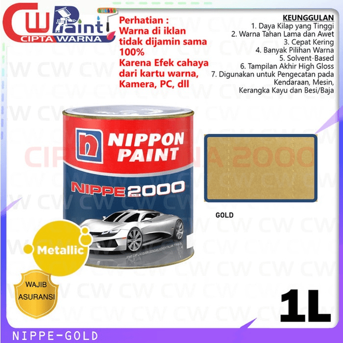 Nippe 2000 Cat Copper Pelapis Kayu Besi 1 Liter - NIPSEA- GOLD
