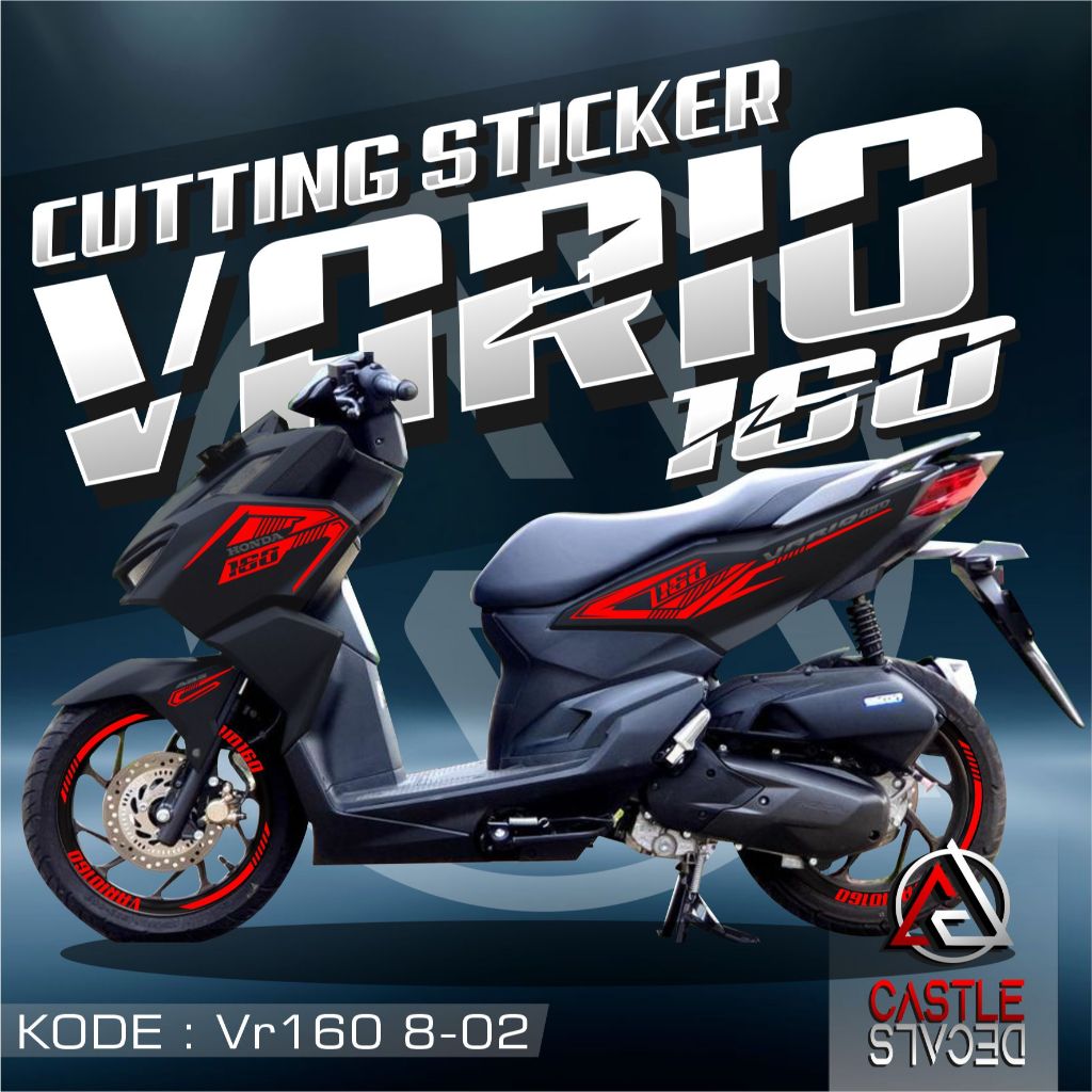 Striping Cutting Sticker BODY DAN VELG Honda VARIO 160 - Stiker VARIO 160 variasi Cutting Simple Cus