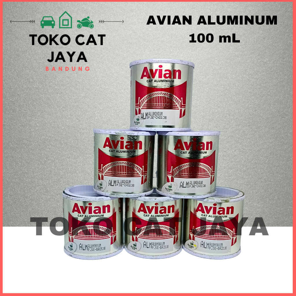 AVIAN ALUMINIUM 100 cc TAHAN PANAS / Cat kayu besi 0,1 Liter / cat Silver 100 mL