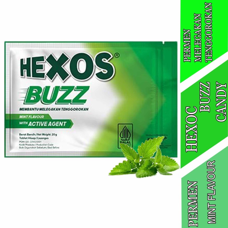 

Permen Rasa Mint - Hexos Buzz - Permen Melegakan Tenggorokan - 20gr