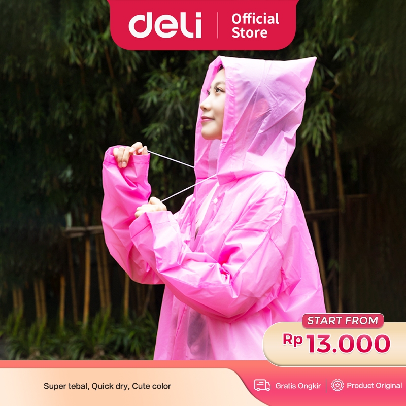 Deli Spanspace Jas Hujan Ponco Terusan / Mantel Hujan / Raincoat Bahan EVA Tebal VS407X