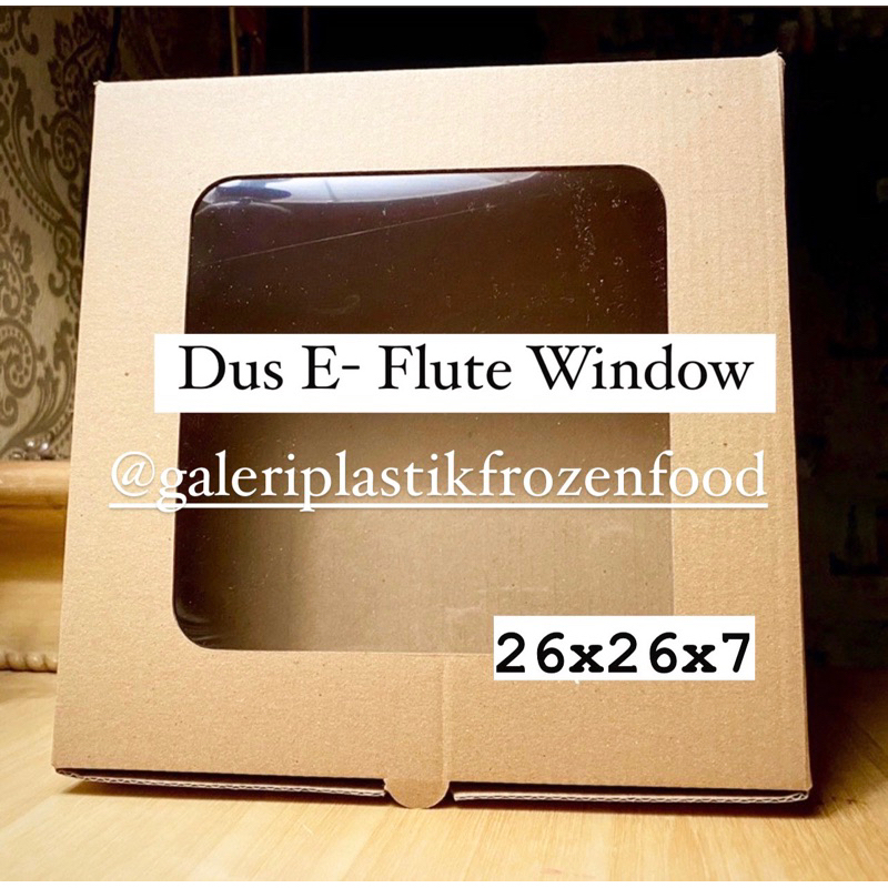 

Box Kotak Dus Kraft Bolu Kue Eflute Tutup Mika Window 26x26x7 ~ GALERI PLASTIK FROZEN FOOD