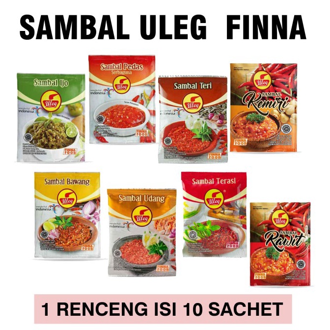 

[™U34➤] Sambal Uleg Renceng 10 sachet x 18 gr/Sambal Uleg Finna Renteng (Terasi, Bawang, Teri, Ijo, Rawit) Promo Terpopuler
