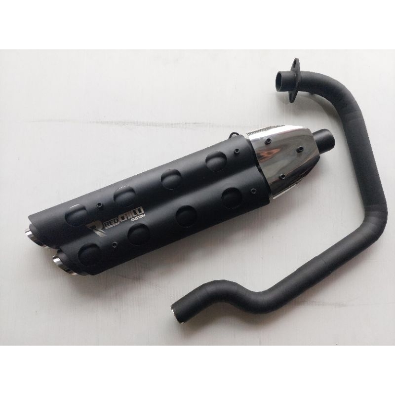 knalpot scorpio, tiger model double hole