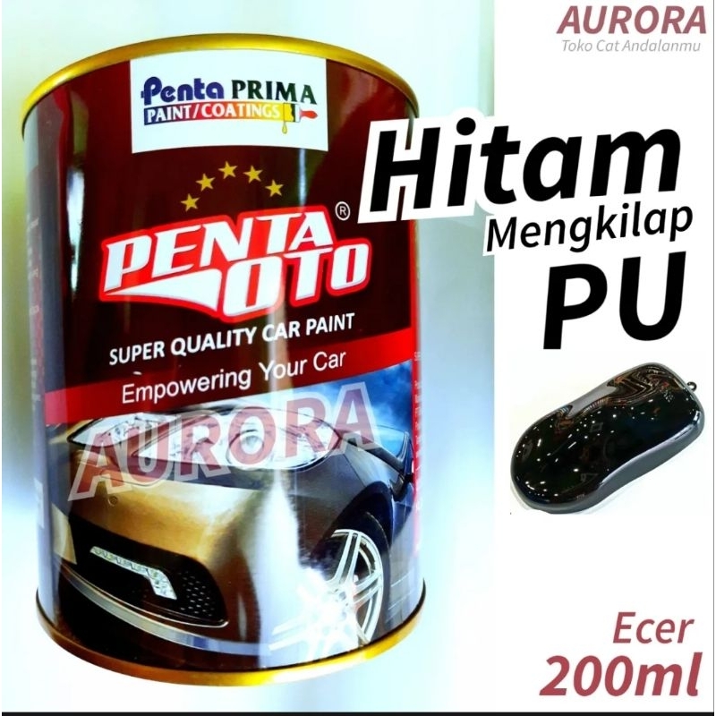 Cat Hitam PU Penta Super Gloss Deep Black Hitam Gloss 1liter Hitam Solid