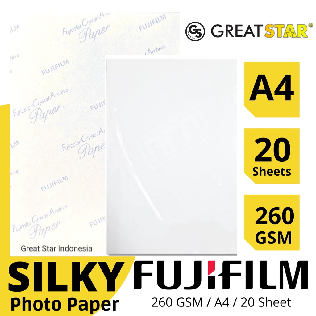 

Original SILKY FUJIFILM 260 GSM A4/20 LEMBAR JAPAN QUALITY 