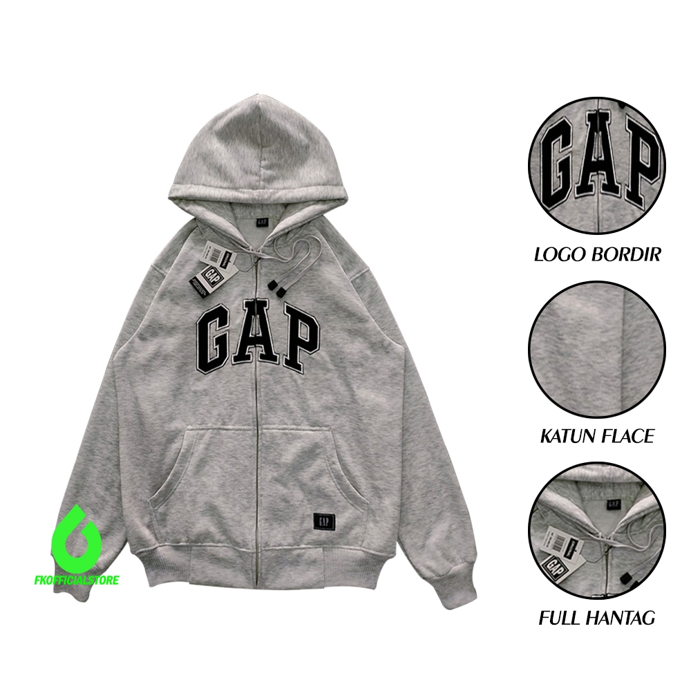 Swetershirt hoodie gap zipper / hoodie premium  / hoodie katun flace G280s distro / hoodie sablon br