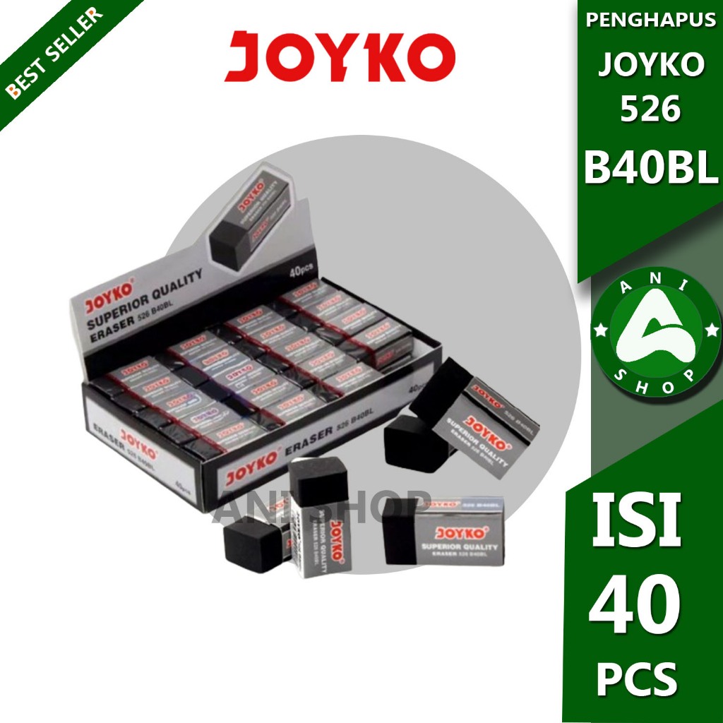 

PENGHAPUS JOYKO SUPERIOR QUALITY ERASER 526 B40BL 40 PCS ANI SHOPP