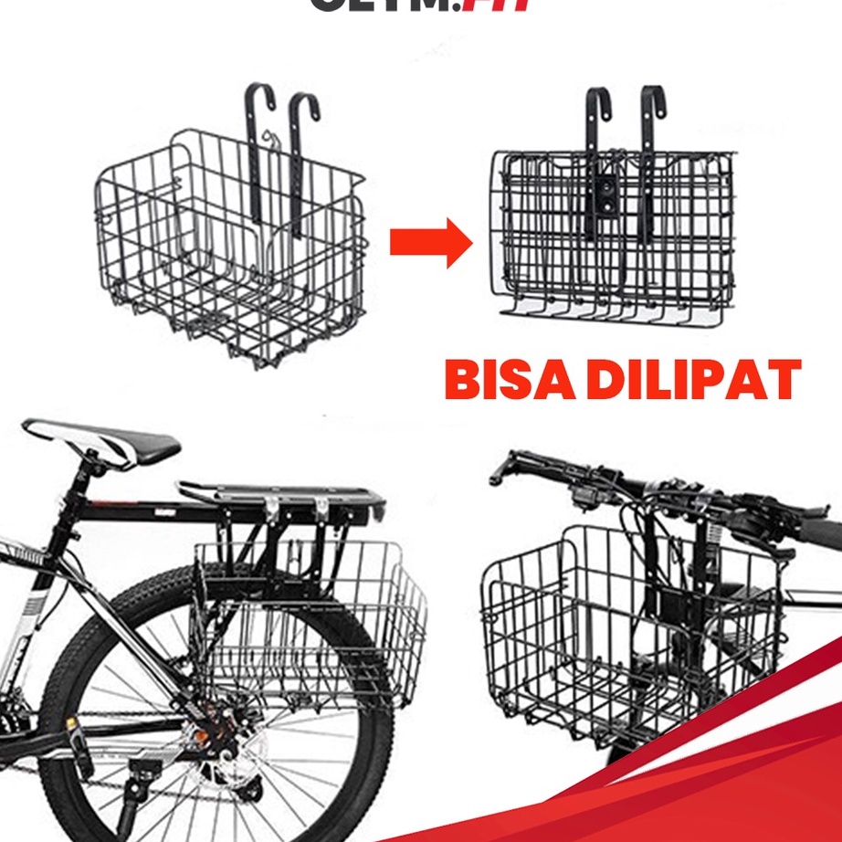 Diskon Keranjang Sepeda Lipat Foldable Basket Untuk Sepeda Dewasa MTB Seli Lipat Aksesoris Sepeda
