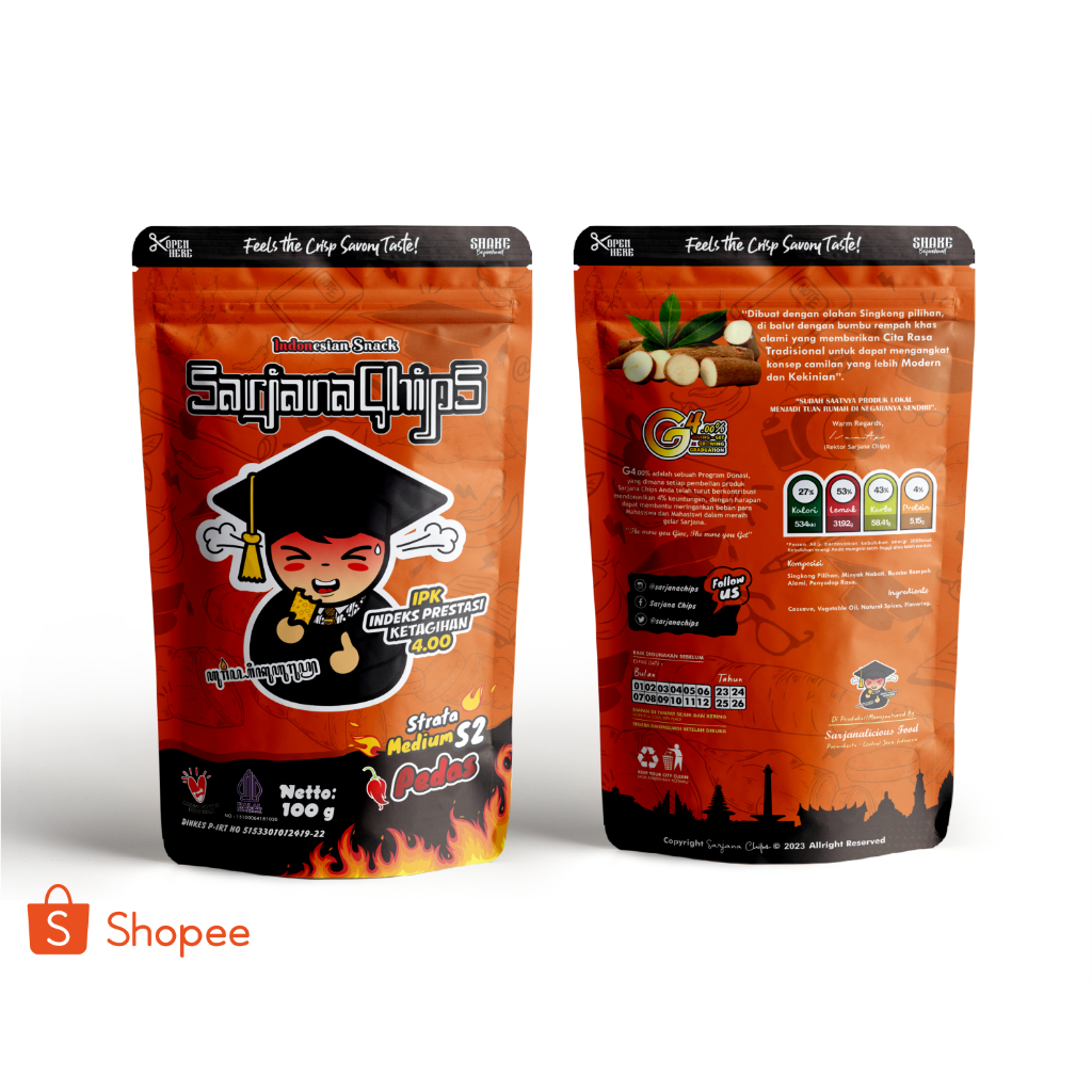 

Sarjana Chips - Keripik Singkong Kriwil Strata Pedas Daun Jeruk S2