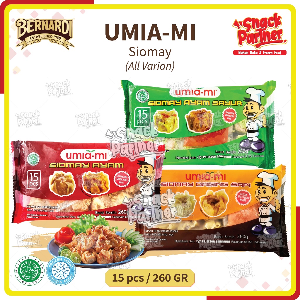 

UMIAMI Siomay by BERNARDI 15 PCS / 260 GR - Ayam Sayur Daging Sapi - Steam Dikukus Deep Fry Digoreng Umia-Mi - FROZEN FOOD Chicken Vegetables