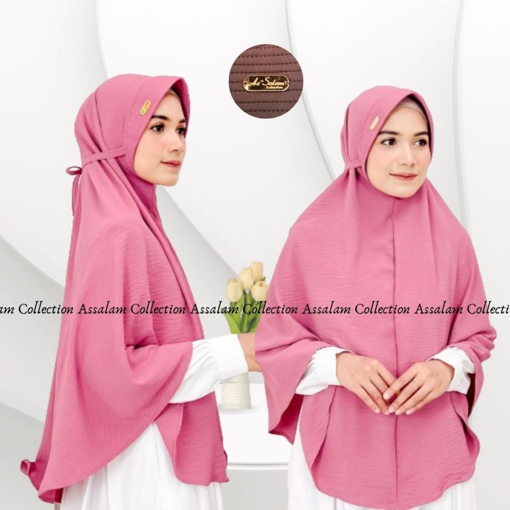 Hijab Instan Bergo Maryam Crinkle Pet Tali Size XXL/ Jilbab Crinkle/ Jilbab instan pet tali belakang
