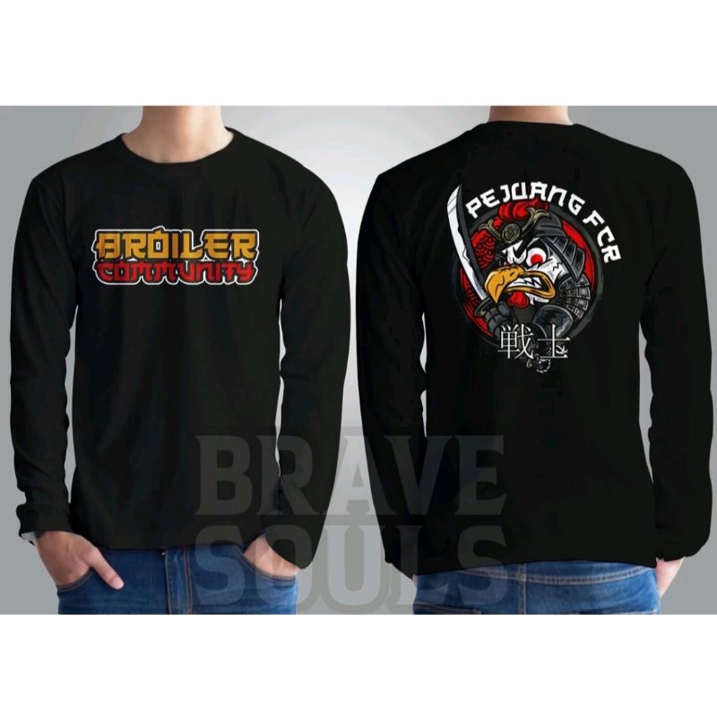 KAOS LENGAN PANJANG AYAM BROILER COMMUNITY PEJUANG FCR