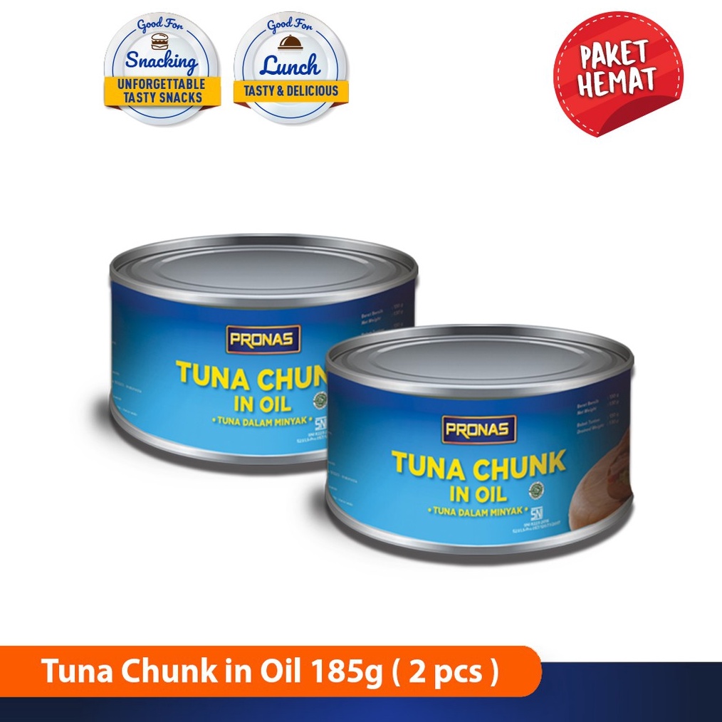 

STAR BRANDS Pronas Paket Exclusive Tuna Chunk in Oil 185 g bundling 2 pcs 