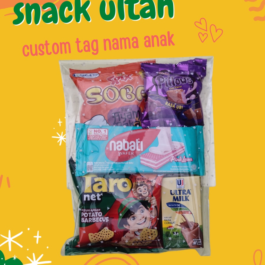 

KLCF1647 Ready Stok souvenir snack ulang tahun anak custom nama anak