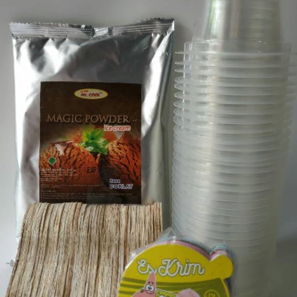 

GZKM7216 Terbaru Paket Bahan Es Krim Mr.COOL 250gr + Cup Bening 50ml 50pcs Plus Sendok & Tutup