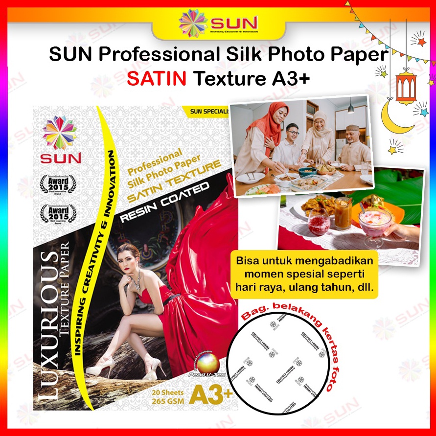 12.12 Terlaris Kertas Foto Doff Silky Texture A3, A3+ A3 Plus Kulit Jeruk - SUN Professional Photo P