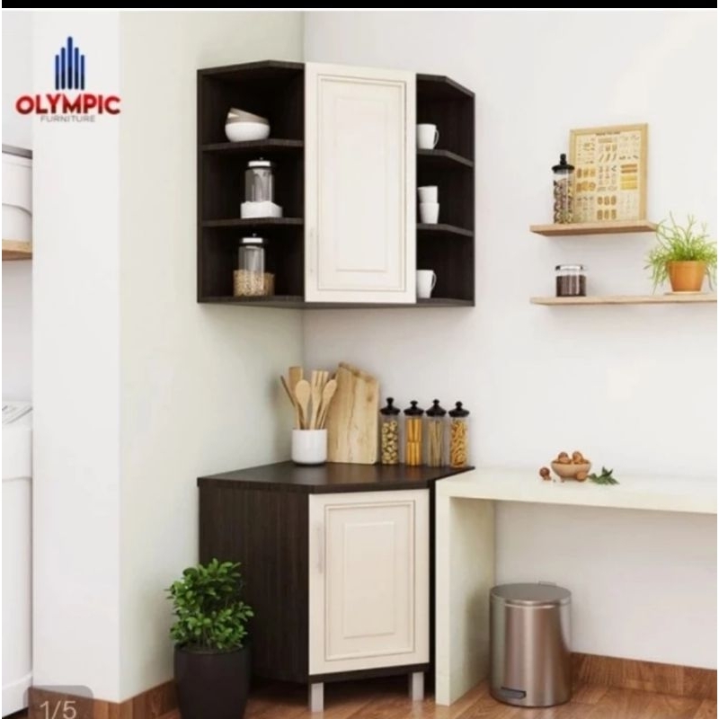 RAK SUDUT KITCHEN SET RAK DAPUR RAK BUMBU LEMARI PENYIMPANAN RAK SERBAGUNA LEMARI MINIMALIS KITCHEN 
