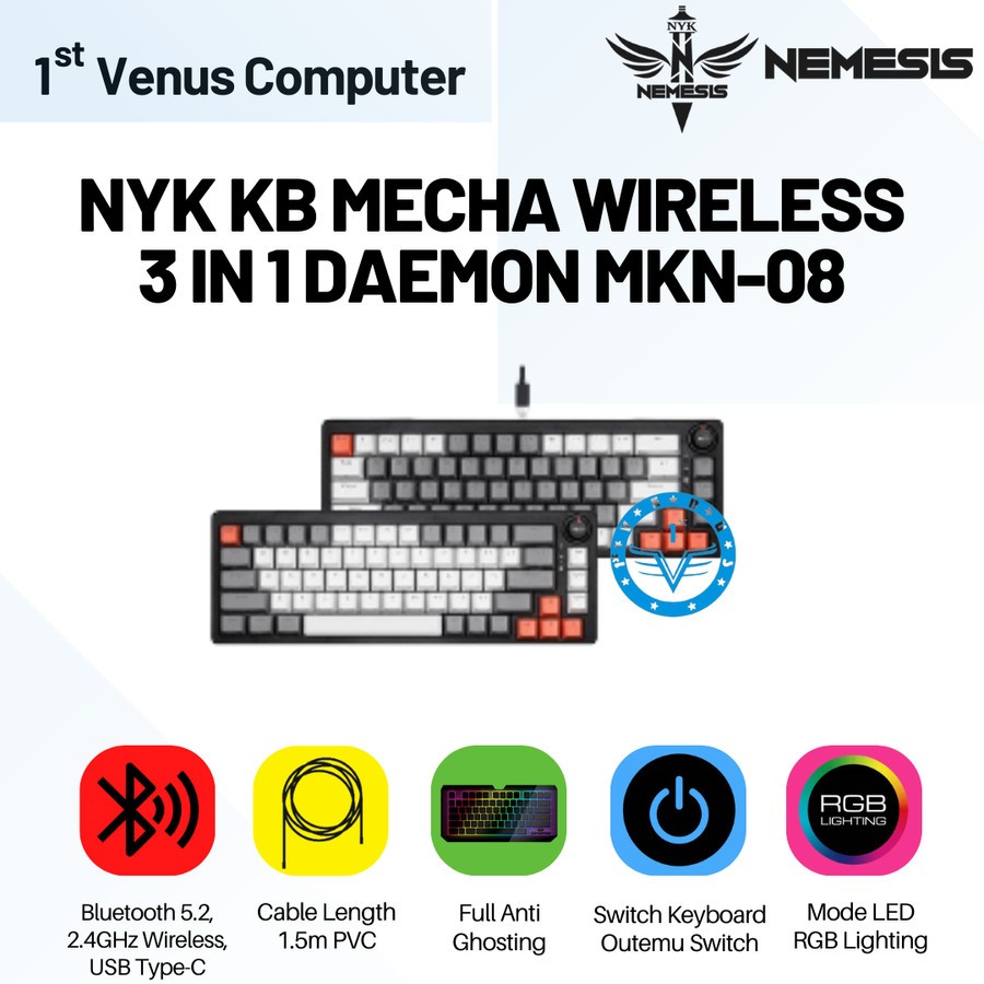 Keyboard Gaming NYK Nemesis Daemon MKN08/Wireless Mechanical/KBG15-NYK