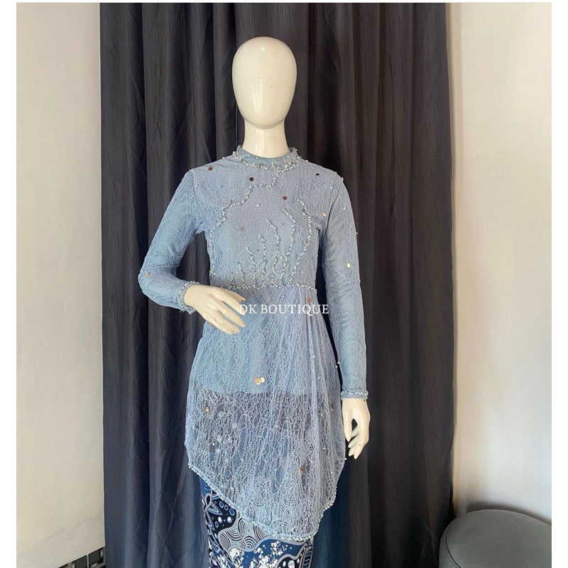 kebaya modern biru wardah