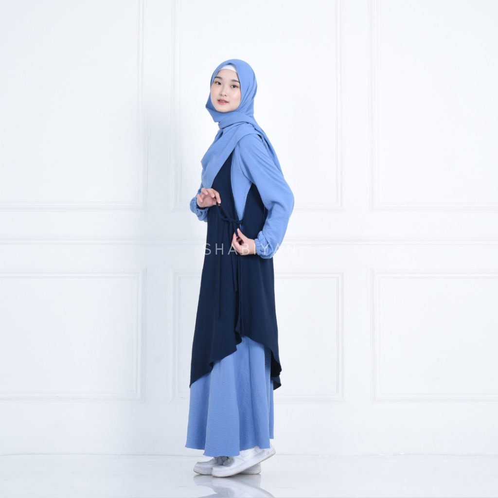 Shabiyan 456 Gamis Set Dress | Dress 2 in 1 | Muslimah Outer Dress | Xania-1