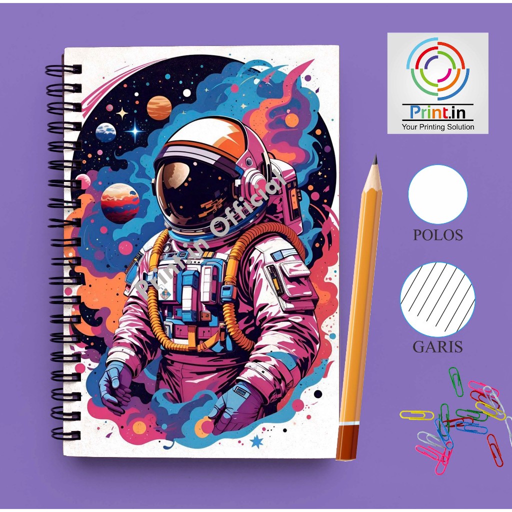 

Notebook Spiral Astronout Art Poster A5 GARIS/POLOS