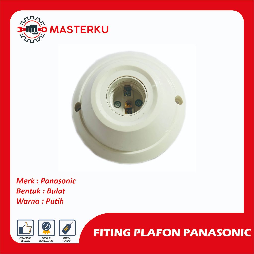 Fiting Plafon Panasonic Bulat Putih / Fitting Lampu Plafon