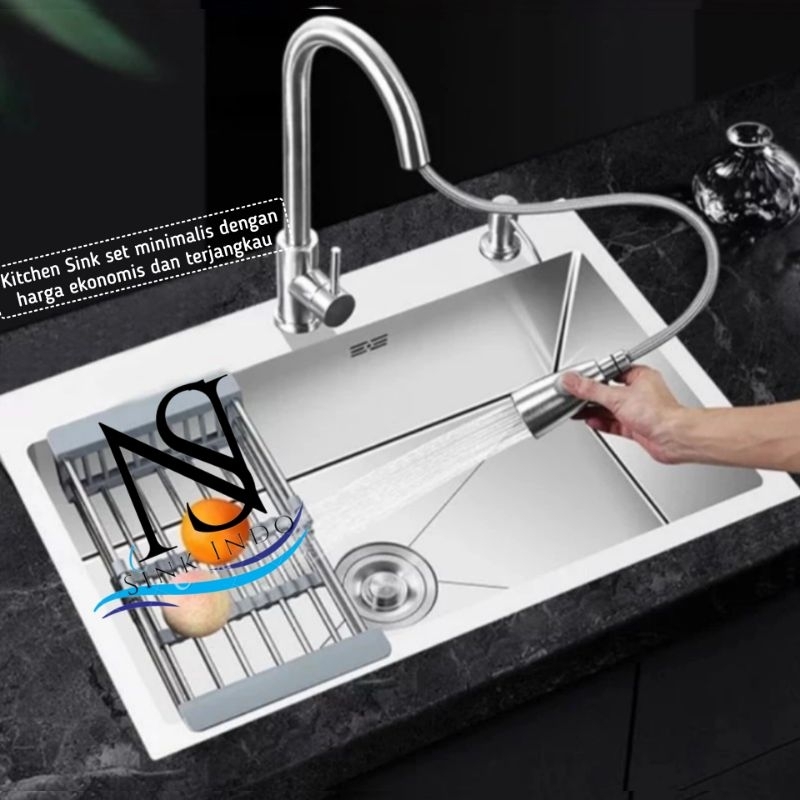 Kitchen Sink 60 x 45 Bak Cuci Piring 1 Lubang thsink/jkm/thsing/oki/omon 52x43 wastafel cuci piring