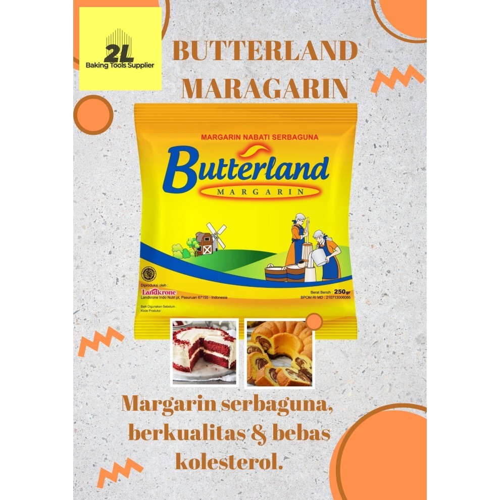 Margarin Butterland margarin serbaguna kemasan 250gr