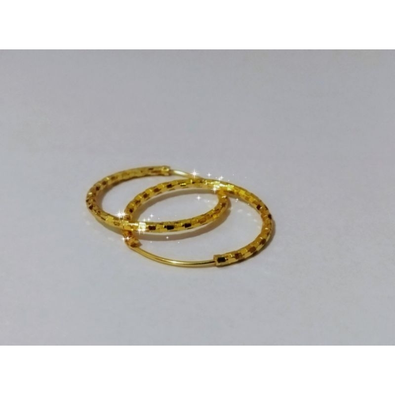 Anting Gypsi Kuning Ukuran 25 mm Anting Kekinian Termurah dan Terlaris