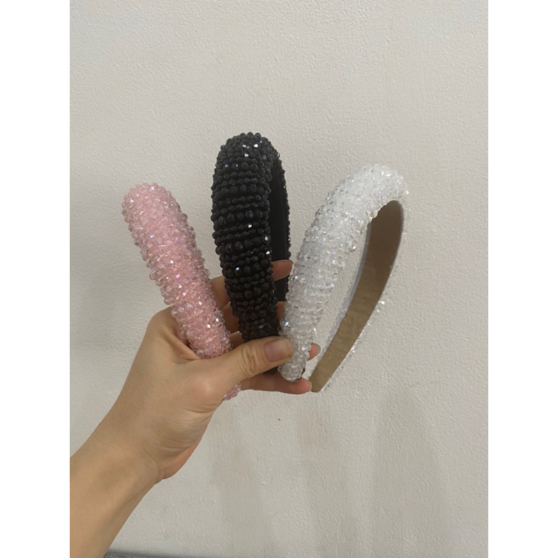 New Bando Pesta Bride Bridal Elegant Mewah hairpiece Headpiece Bandana Mutiara pearl Beads kain impo