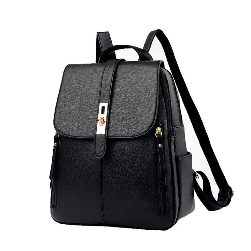 Storee9999 - Tas Wanita Tas Ransel Multifungsi - Tas RA011 Hitam Kulit Tas Sekolah