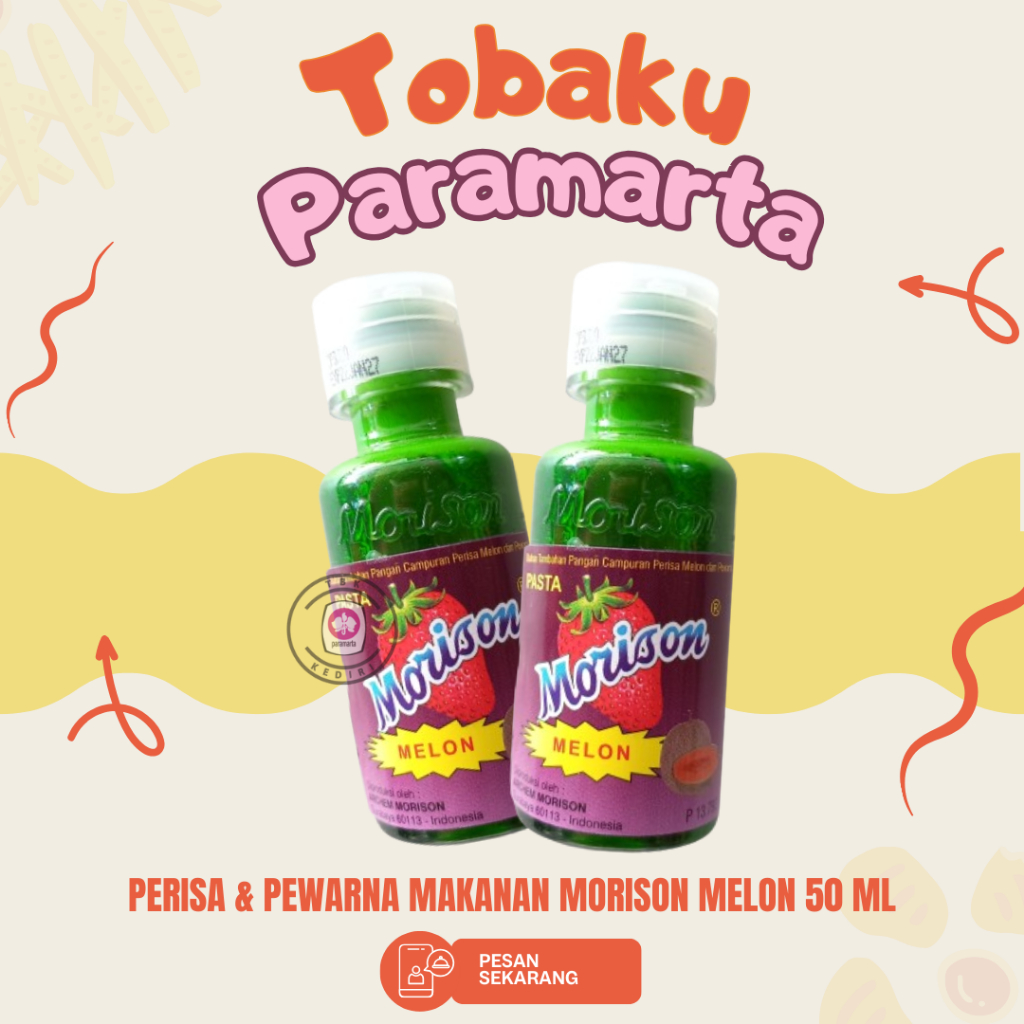 

PEWARNA DAN PERISA MAKANAN MORISON RASA MELON 50 ML / PEWARNA DAN PERISA MAKANAN MORISON