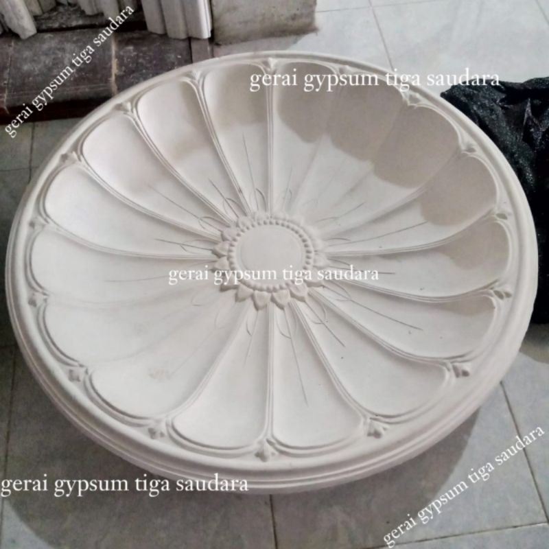 Ornamen lampu gypsum jumbo - Dom lampu gipsum besar 110cm