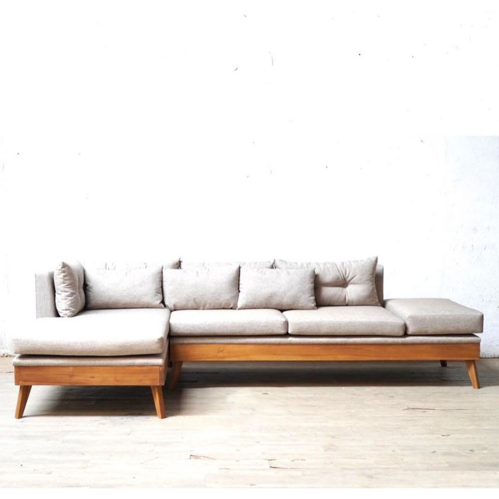 sofa sudut kayu jati